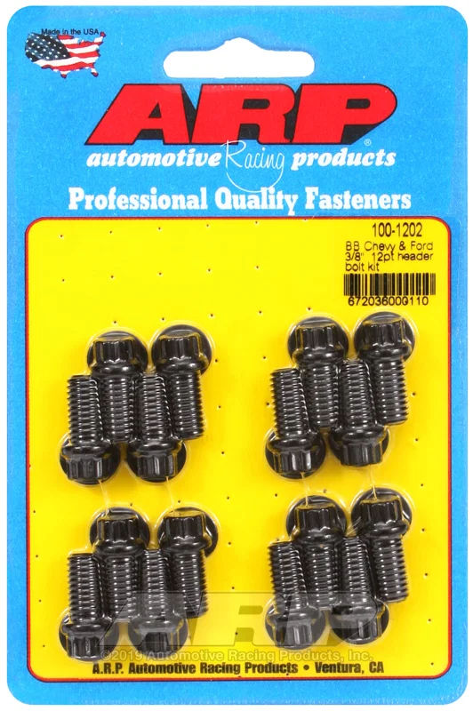 100-1202 – ARP Exhaust Header Bolt, For Use With Chevy Big Block 3/8 - 16 Inch Thread Size .750 Inch Length 12 Point ...